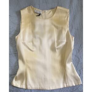 Vintage Prada Y2K Satin Shell Tank Ivory Raso Luce w/ Tags Italy Sz IT 38